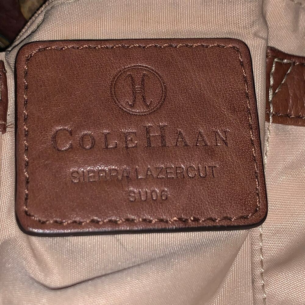 Cole Haan Sierra Laser Cut Brown Purse Bag - Picture 11 of 16
